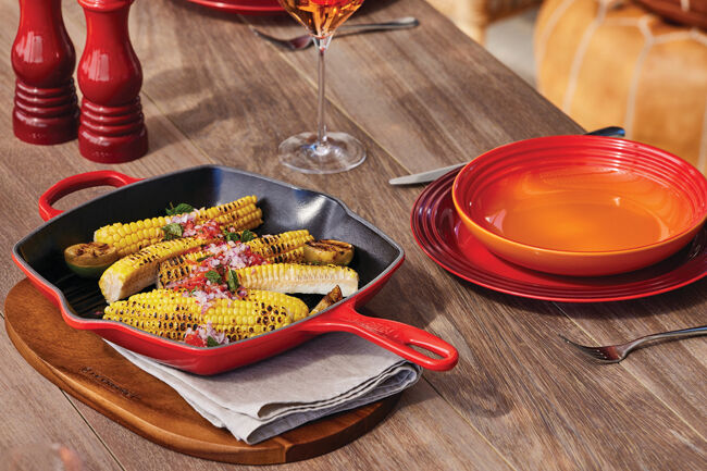 Cast Iron Signature Square Skillet GrillCerise image number 6
