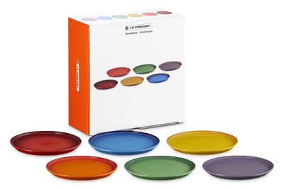 Stoneware Rainbow Set of 6 Coupe Dinner Plates