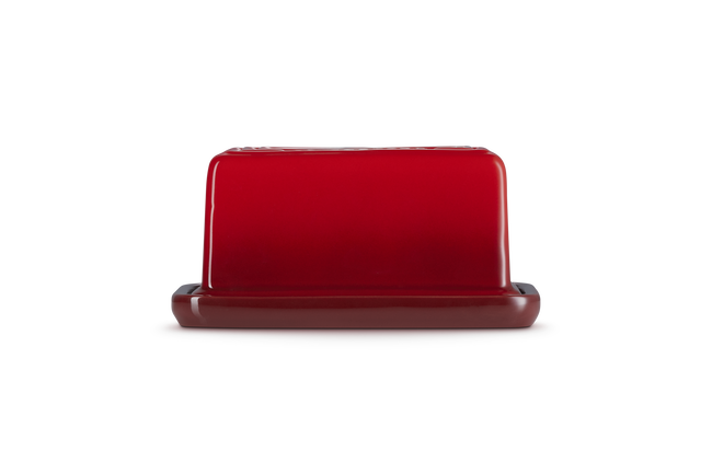Stoneware Large Butter DishCerise image number 6