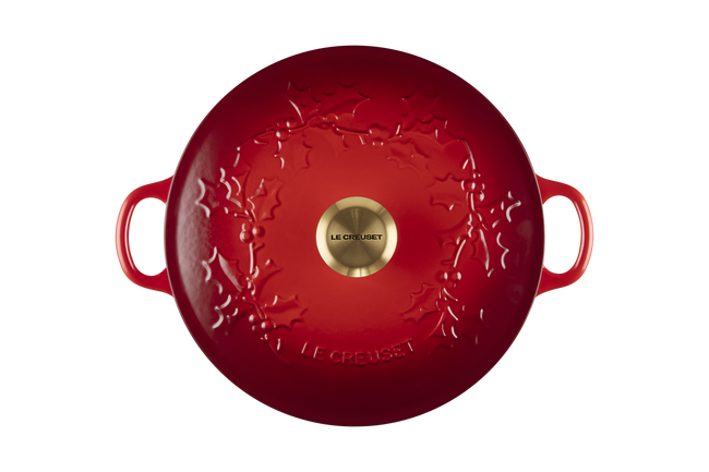 Cast Iron Holly Soup Pot with Gold Knob image number 6