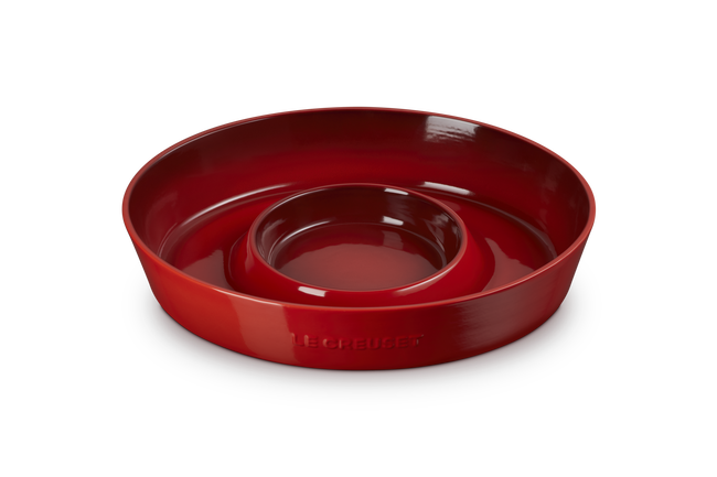 Stoneware Chip and Dip PlatterCerise image number 2