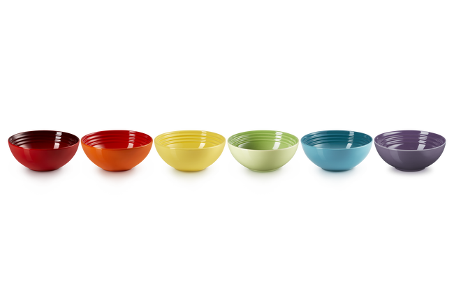 Stoneware Rainbow Set of 6 Cereal Bowls image number 1
