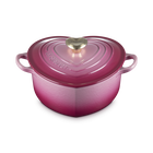 Cast Iron Heart Deep Casserole Berry with Light Gold Heart Knob image number 2