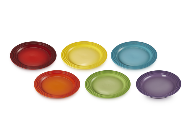 Stoneware Rainbow Set of 6 Side Plates image number 3
