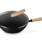 Le Creuset Carbon Steel Wok with Glass Lid & Wooden Handle 30cm image number 2