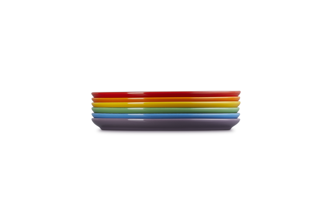 Stoneware Rainbow Set of 6 Coupe Side Plates image number 4