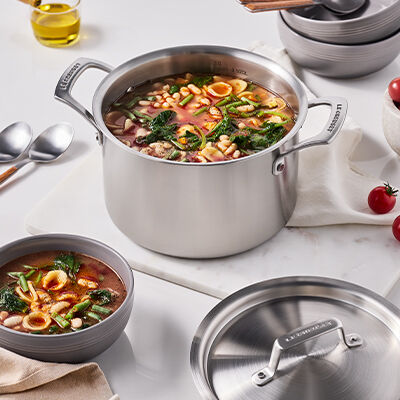 Le Creuset Essential 3-ply Stainless Steel 20cm Deep Casserole