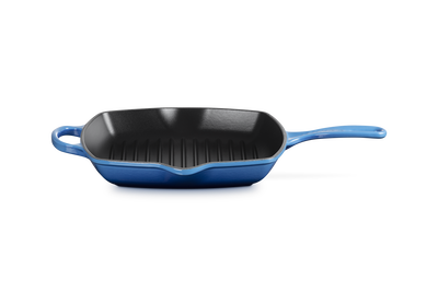Le Creuset Cast Iron Signature Square Skillet Grill 26cm Azure Blue