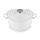 Le Creuset Cast Iron Classic Heart Casserole with Stainless Steel Knob 20cm WhiteWhite image number 2