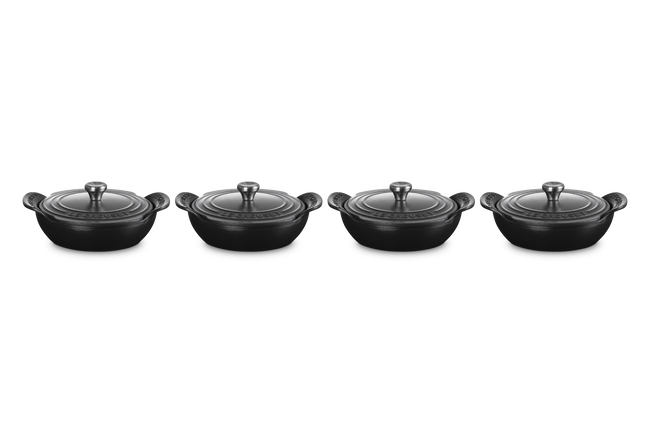 Le Creuset Cast Iron Classic Gourmet Set of 4 Mini-Braiser 13cm Matte Black image number 1