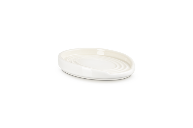 Stoneware Oval Spoon RestMeringue image number 5