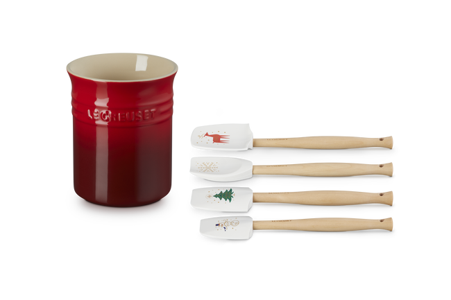5 Piece Utensil Set Cerise Noel Decal image number 3