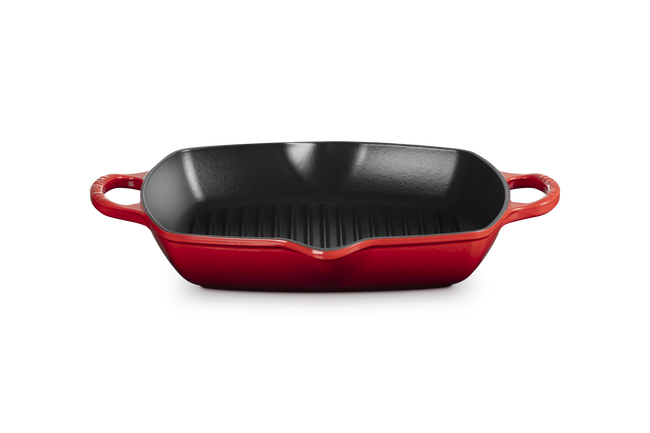 Le Creuset Cast Iron Signature Deep Square Grill 30cm CeriseCerise image number 1