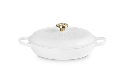 Le Creuset Signature Cast Iron Shallow Casserole L'Etoile Relief 30cm Cotton