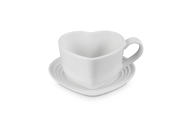 Le Creuset Stoneware Heart Mug with Saucer 220ml image number 3