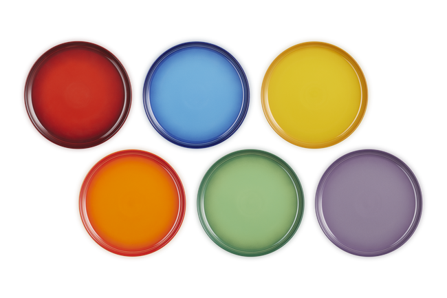 Stoneware Rainbow Set of 6 Coupe Side Plates image number 5