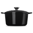 Le Creuset Cast Iron Signature Deep Round Casserole 24cm Black OnyxOnyx image number 3