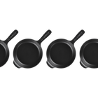 Le Creuset Cast Iron Gourmet Set of 4 Mini Skillets 16cm Matte Black image number 3