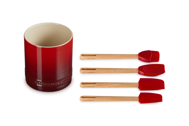 Le Creuset Stoneware Signature 5-Piece Utensil Set CeriseCerise image number 2