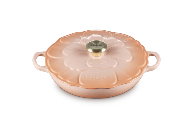 Le Creuset Cast Iron Signature Petal Shallow Casserole 26cm P&ecirc;cheP&ecirc;che image number 2