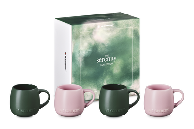 Le Creuset Serenity Stoneware Coupe Mug Set of 4 For&ecirc;t & Sugar Pink