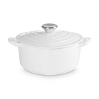 Le Creuset Cast Iron Classic Heart Casserole with Stainless Steel Knob 20cm WhiteWhite image number 1