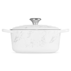 Le Creuset Cast Iron Signature Round Casserole 24cm White Marble image number 3