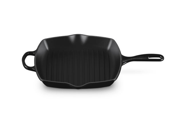 Le Creuset Cast Iron Signature Square Skillet Grill 26cm OnyxOnyx image number 2