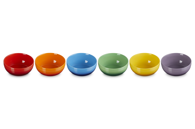 Stoneware Rainbow Set of 6 Coupe Cereal Bowls image number 3