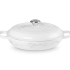 Le Creuset Cast Iron Signature Shallow Casserole 30cm White Marble image number 1