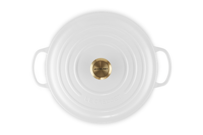 Le Creuset Cast Iron Signature Round Casserole 28cm WhiteWhite image number 4