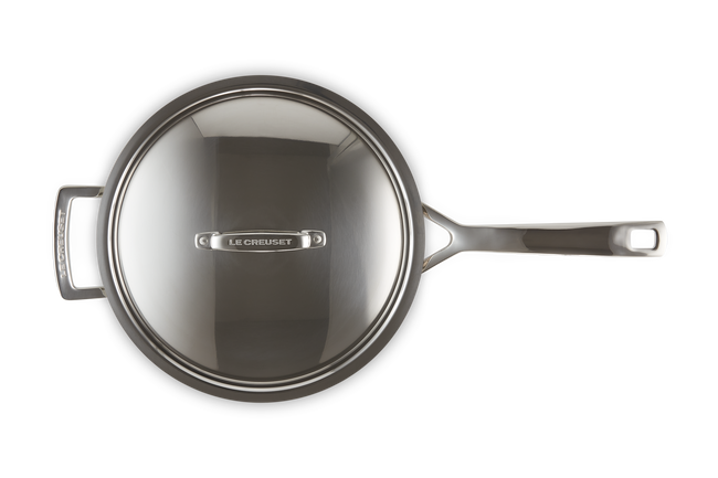 3-ply Stainless Steel Non-Stick Chef's Pan with Lid and Helper Handle image number 4