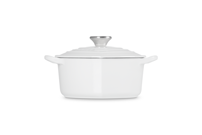 Le Creuset Cast Iron Classic Heart Casserole with Stainless Steel Knob 20cm WhiteWhite image number 3