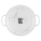 Le Creuset Cast Iron Signature Round Casserole 24cm White Marble image number 4