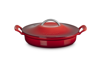 Le Creuset Cast Iron Classic Modern Heritage Shallow Casserole 28cm Cerise