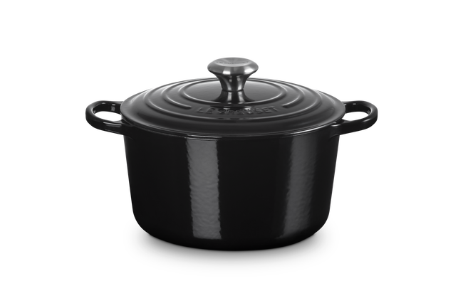 Le Creuset Cast Iron Signature Deep Round Casserole 24cm Black OnyxOnyx image number 1