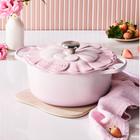 Le Creuset Cast Iron Signature Petal Round Casserole 26cm Shell PinkShell Pink image number 7