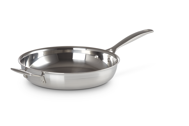 3-ply Stainless Steel Uncoated Frying Pan with Helper Handle image number 1