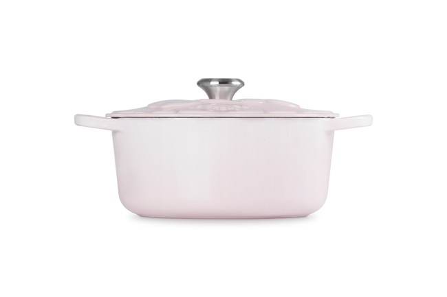 Le Creuset Cast Iron Signature Petal Round Casserole 26cm Shell PinkShell Pink image number 3