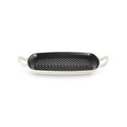 Le Creuset Cast Iron Signature Shallow Rectangular Grill 30cm MeringueMeringue image number 2