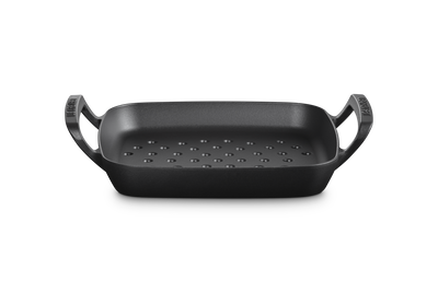 Le Creuset Cast Iron Alpine Outdoor Square Grill Basket 30cm Matte Black