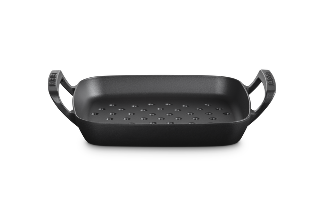 Le Creuset Cast Iron Alpine Outdoor Square Grill Basket 30cm Matte Black image number 1