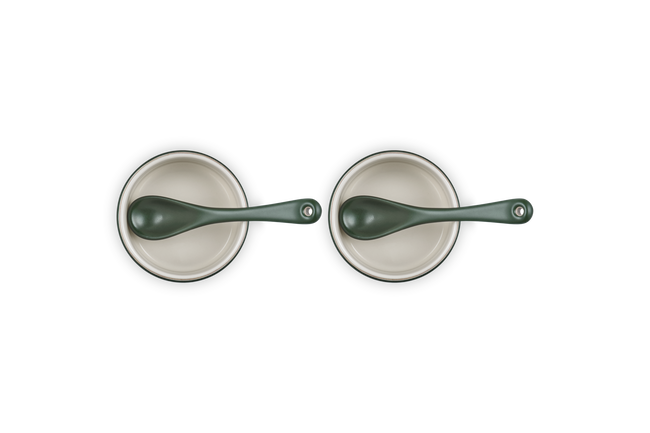 Le Creuset Serenity Stoneware Set of 2 Condiment Pots For&ecirc;tFor&ecirc;t image number 5