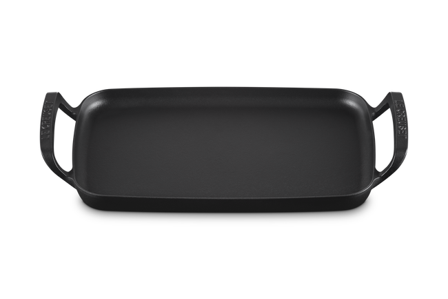 Le Creuset Cast Iron Alpine Outdoor Rectangular Griddle 40cm Matte Black image number 7