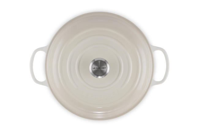 Le Creuset Cast Iron Signature Shallow Casserole 30cm MeringueMeringue image number 5