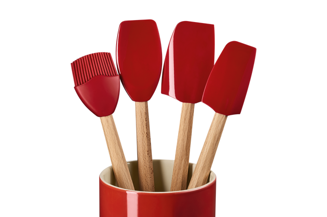Le Creuset Stoneware Signature 5-Piece Utensil Set CeriseCerise image number 3