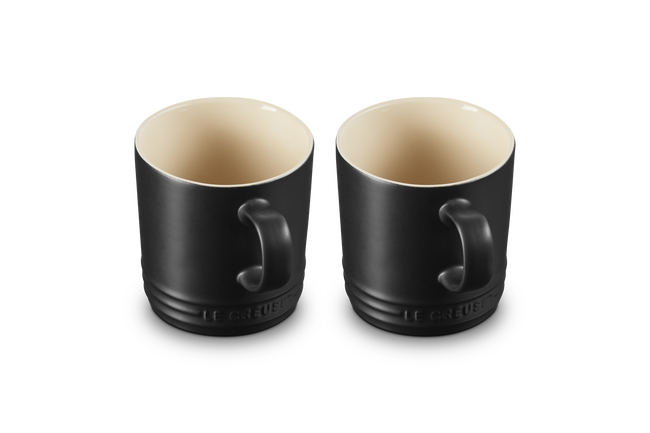 Le Creuset Stoneware Set of 2 London Mug 350ml Matte BlackMatte Black image number 2