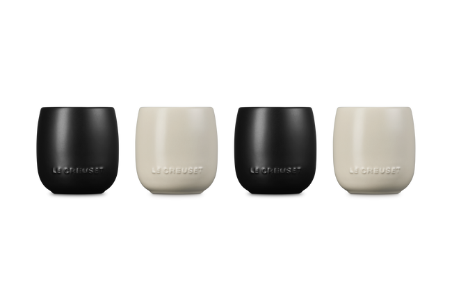 Le Creuset Serenity Stoneware Tumblers Set of 4 Matte Black & BriocheMatte Black & Brioche image number 5