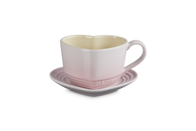 Le Creuset Stoneware Heart Mug with Saucer 220ml