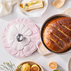 Le Creuset Cast Iron Signature Petal Round Casserole 26cm Shell PinkShell Pink image number 9